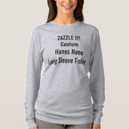 Aangepaste damesHanes Nano Lange hoes T-Shirt