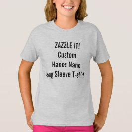 Aangepaste damesHanes Nano Lange hoes T-Shirt
