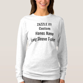 Aangepaste damesHanes Nano Lange hoes T-Shirt