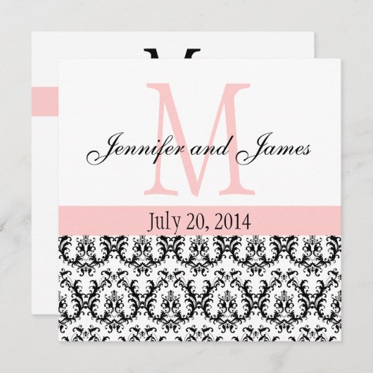 Aangepaste damesmonogram voor bruiloft kaart (Voorkant / Achterkant)