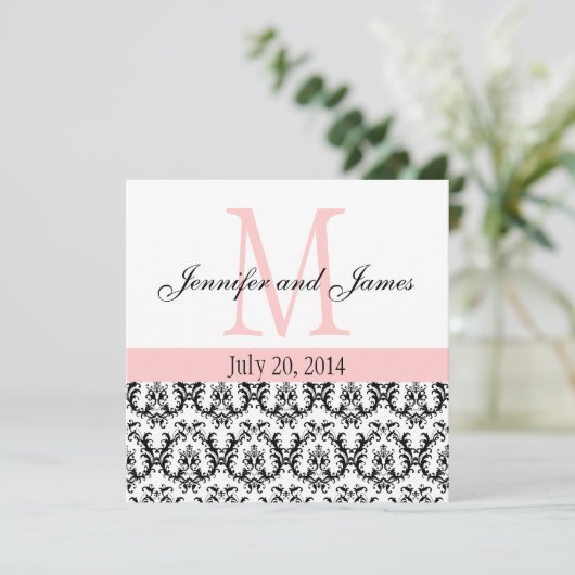 Aangepaste damesmonogram voor bruiloft kaart (Staand voorkant)