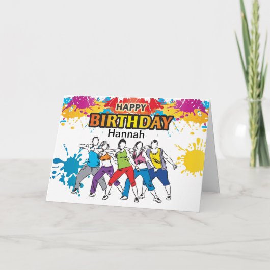 Aangepaste DANCE Fitness Style Birthday Card Kaart (Voorkant)