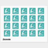 Aangepaste DANCE-stickers voor monogram en kleur Vierkante Sticker (Vel)