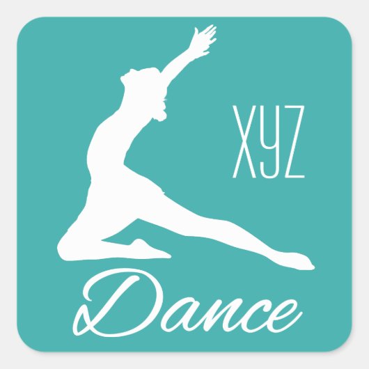 Aangepaste DANCE-stickers voor monogram en kleur Vierkante Sticker (Voorkant)