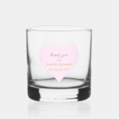 Aangepaste Dank Je Diamanten Roze Hart Whisky Glas (Voorkant)