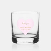 Aangepaste Dank Je Diamanten Roze Hart Whisky Glas (Achterkant)