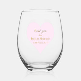 Aangepaste Dank Je Diamanten Roze Hart Wijnglas Zonder Voet