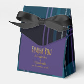 Aangepaste dank je wel blauw zwart geruit bedankdoosjes (Voorkant Zijde)