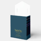 Aangepaste dank je wel blauw zwart geruit bedankdoosjes (Geopend)