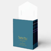 Aangepaste dank je wel blauw zwart geruit bedankdoosjes (Geopend)