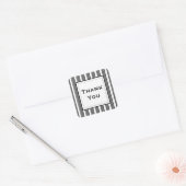 Aangepaste Dank Je Wel Grijs Zwart Strepen Sticker (Envelop)
