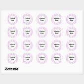 Aangepaste Dank Je Wel Roze Gestreepte Sticker (Vel)