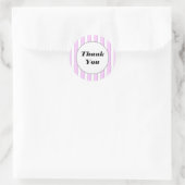 Aangepaste Dank Je Wel Roze Gestreepte Sticker (Tas)