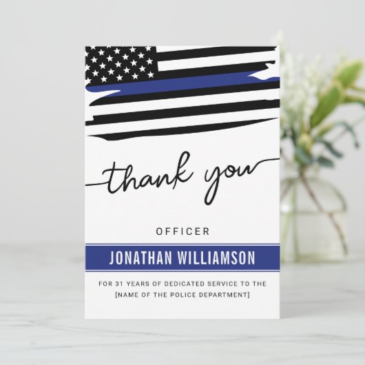 Aangepaste dank Politieagent Pensioengeschenk (Staand voorkant)