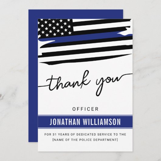 Aangepaste dank Politieagent Pensioengeschenk (Voorkant / Achterkant)