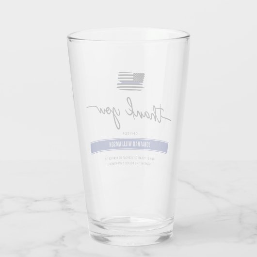 Aangepaste dank Politieagent Pensioengeschenk Glas (Achterkant)
