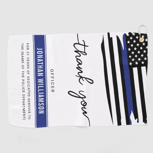 Aangepaste dank Politieagent Pensioengeschenk Golfhanddoek (Horizontaal)