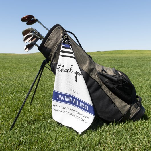 Aangepaste dank Politieagent Pensioengeschenk Golfhanddoek (Groen)