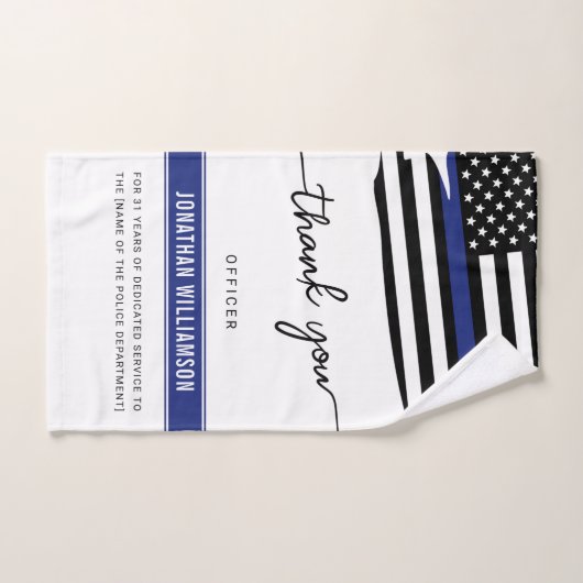 Aangepaste dank Politieagent Pensioengeschenk Handdoek (Handdoek)