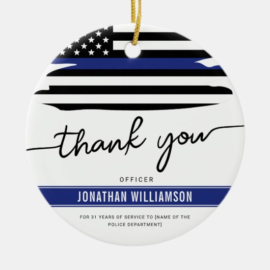 Aangepaste dank Politieagent Pensioengeschenk Keramisch Ornament (Voorkant)