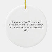 Aangepaste dank Politieagent Pensioengeschenk Keramisch Ornament (Achterkant)