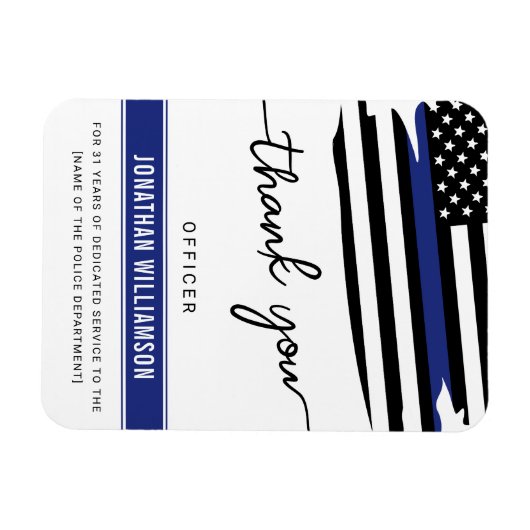 Aangepaste dank Politieagent Pensioengeschenk Magneet (Horizontaal)