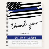 Aangepaste dank Politieagent Pensioengeschenk Notitieboek (Voorkant)