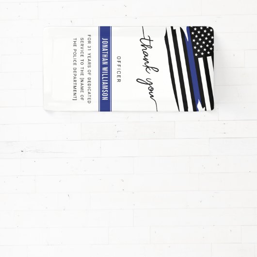 Aangepaste dank Politieagent Pensioengeschenk Spandoek (Insitu)