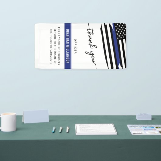 Aangepaste dank Politieagent Pensioengeschenk Spandoek (Beurs)