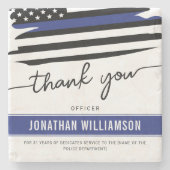 Aangepaste dank Politieagent Pensioengeschenk Stenen Onderzetter (Voorkant)