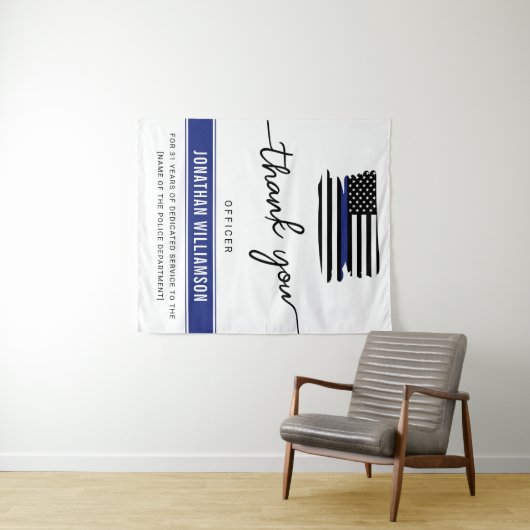 Aangepaste dank Politieagent Pensioengeschenk Wandkleed (In Situ (horizontaal))
