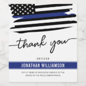 Aangepaste dank Politieagent Pensioengeschenk Wijn Etiket (Enkel label)