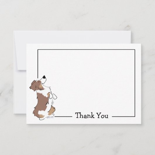 Aangepaste dank u Aussie Schattigee Dog Note Kaart (Voorkant)