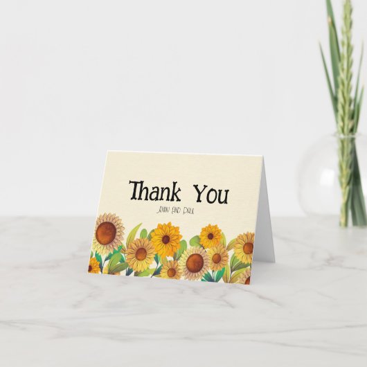 Aangepaste dank u bloemen bedankkaart (Voorkant)