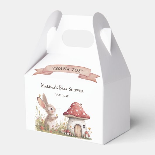 Aangepaste dank u Bunny Baby shower gunstbox Bedankdoosjes (Achterkant)