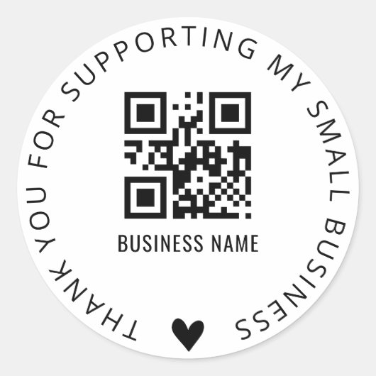 Aangepaste dank u en QR Code Business Sticker (Voorkant)