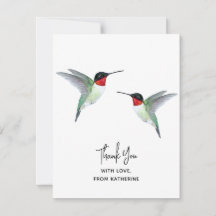 Aangepaste dank u Hummingbird Note Kaart