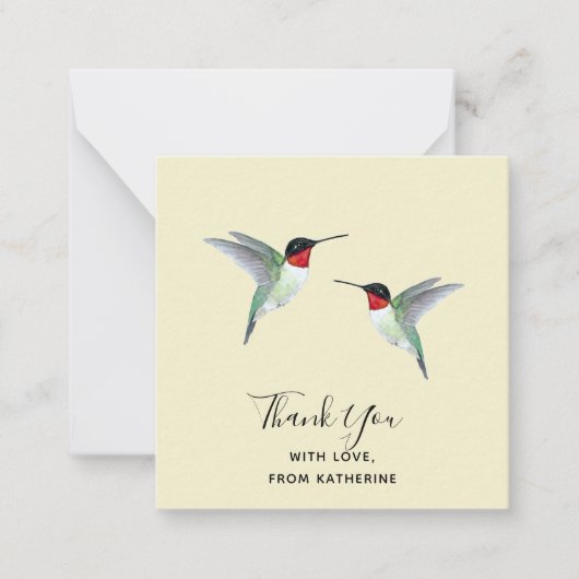 Aangepaste dank u Hummingbird Note Kaart Notitiekaartje (Voorkant)
