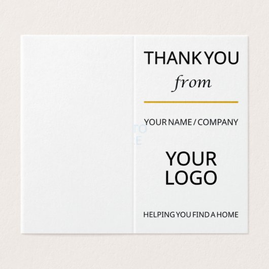 Aangepaste dank u Kaart Sjabloon (Buitenkant ongevouwen)