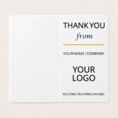 Aangepaste dank u Kaart Sjabloon (Buitenkant ongevouwen)
