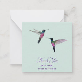 Aangepaste dank u kolibrie notitiekaartje