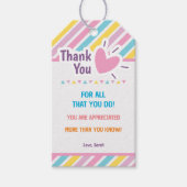 Aangepaste dank u leraar mentor waardering cadeaulabel (Voorkant)