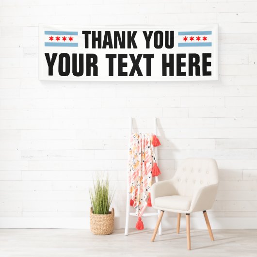 Aangepaste dank U ondertekent banner met Chicago v (Insitu)