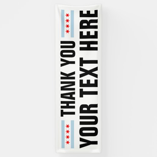 Aangepaste dank U ondertekent banner met Chicago v (Verticaal)