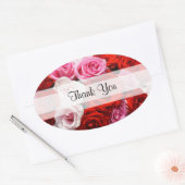 Aangepaste "dank u" Rozen ovale Stickers (Envelop)