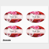 Aangepaste "dank u" Rozen ovale Stickers (Vel)