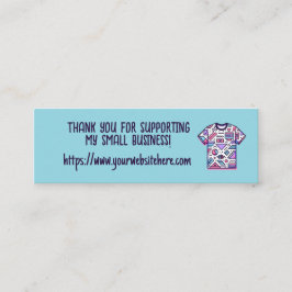 Aangepaste dank u Shirt Small Business Mini Visitekaartje