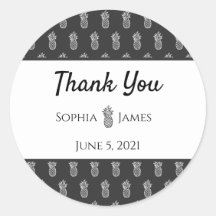 Aangepaste dank u Stickers, minimalistische ananas