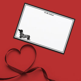 Aangepaste dank u teckel Schattigee hondennota Kaa Bedankkaart