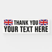 Aangepaste dank U teken banner met Engelse vlaggen (Horizontaal)